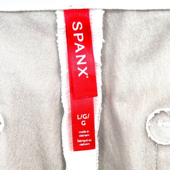 SPANX Slim Straight Ankle Pant Sz L High Rise White Stretch Pockets Pull-On Hold - Picture 4 of 13